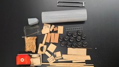 VINTAGE WOOD KIT TING-TRUCKS 28 FOOT MOBILGAS TANKER INTERNATIONAL TRACTOR M4