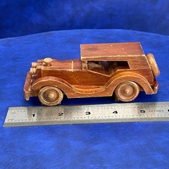 Vtg Wood Old Time Car Model 20s – 30s Style Auto Collectible Wooden Automobile