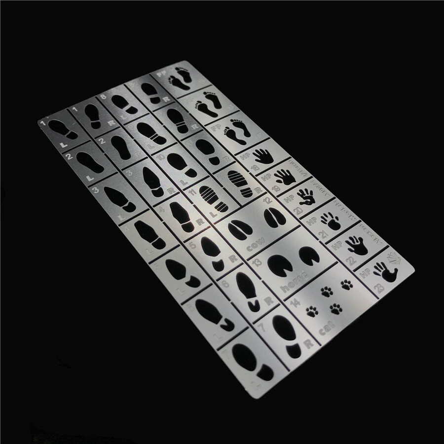 Alexen AJ0075 1/35 Scale General Use Footprint Handprint Stencil Model Scene
