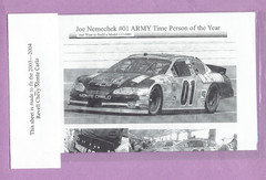 1/24 JWTBM 2004 JOE NEMECHEK #01 ARMY PERSON OF THE YEAR CHEVY NASCAR DECAL