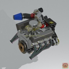1:25-1:24 Scale Ford 427 Supercharged Engine Kit Resin Printed