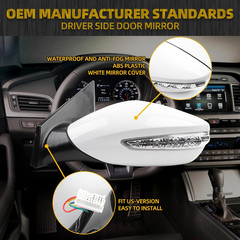 7Pin Left Side Door Mirror Compatible with 2011-2014 Hyundai Sonata Driver Side