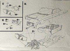 🔥61 CHEVY IMPALA SS – UNDER HOOD DETAILS – AMT 1013 – MODEL CAR KIT PARTS LOT🔥