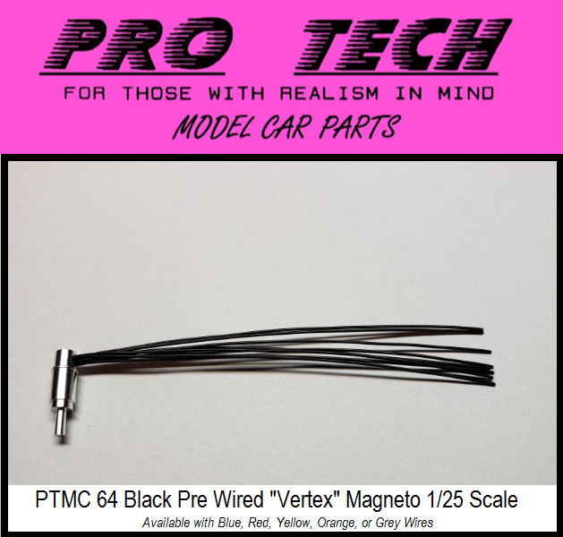 PTMC 64 BLK Wired Vertex Magneto Machined Aluminum 1:25 LBR Model Parts PRO TECH