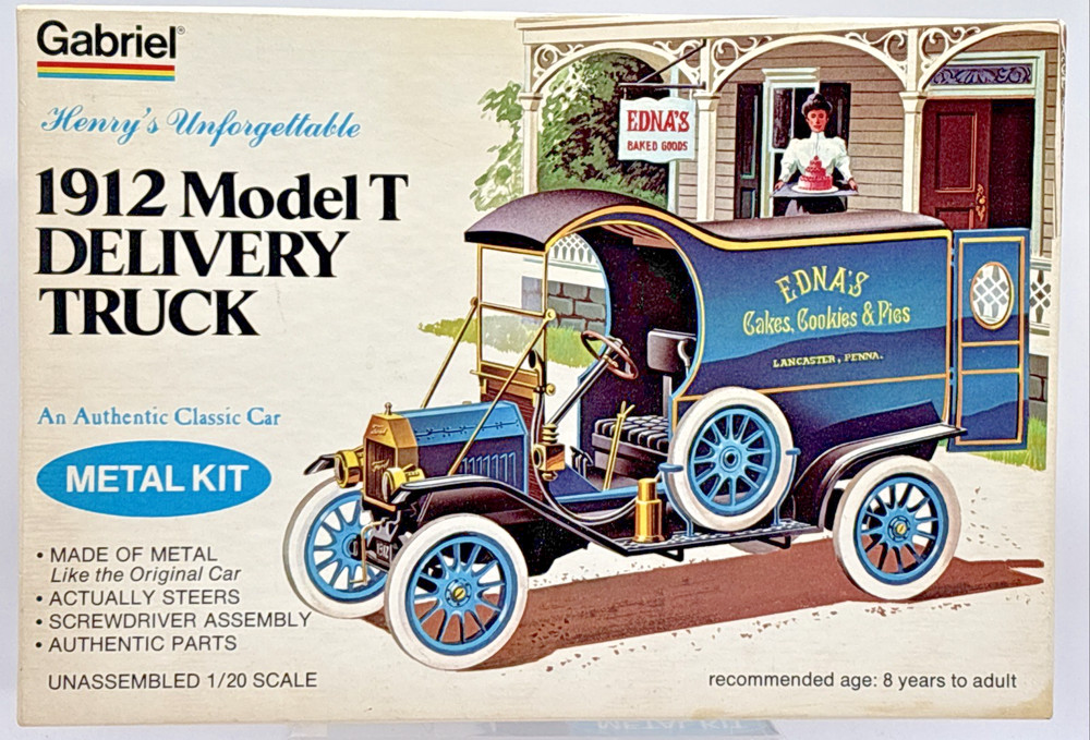 Vintage 1977 Gabriel 1912 Model T Delivery Truck Metal Kit Sealed Contents!