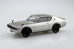 USA Aoshima 1/32 The Snap Kit Nissan KPGC110 Skyline GT-R Silver Model Kit 18-A