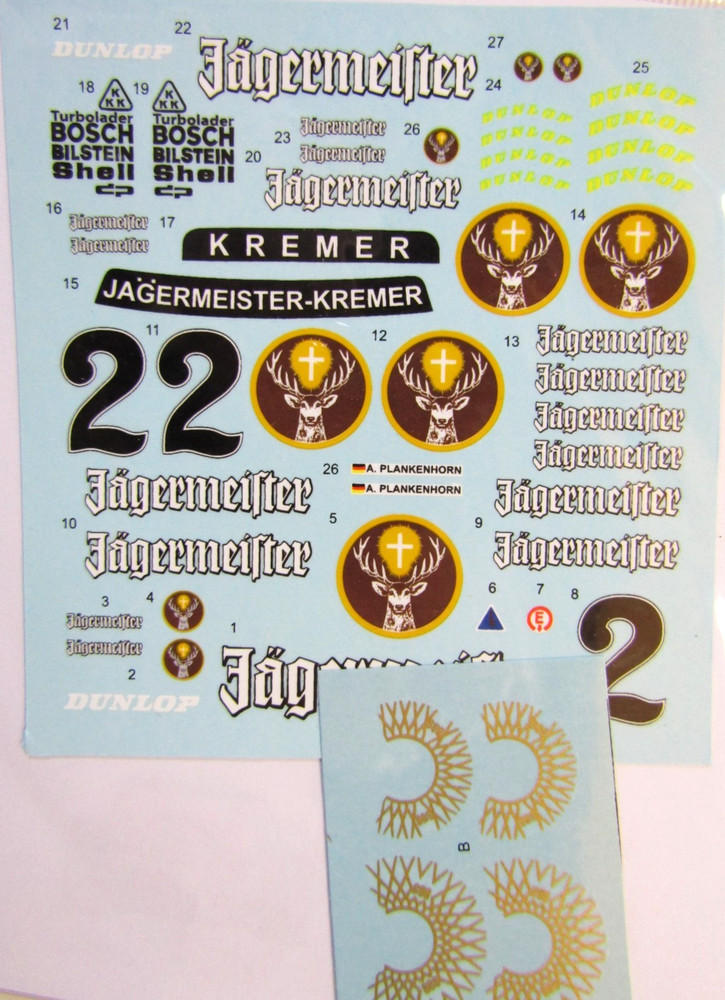 Decalpool 1/24 Scale Porsche 935 K3 Jägermeister 1980 Decal Sheet DP220 for NuNu