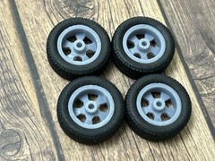 1/24 Scale: 17-inch “1980’s Camaro” model car wheels/tires. Resin; 3D Print