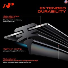 A-Premium Pack of 2 Windshield Wiper Blades with Wear Indicator & Towel –