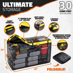 60 In. X 24 In. X 14 In. High Rail Hitch Cargo Carrier with Rear Lights, 30 Cu.