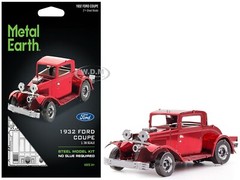 1932 FORD COUPE RED STEEL MODEL KIT BY METAL EARTH MMS198