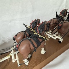 VTG AMT Budweiser Clydesdales 8 Horse & Red Wagon Hitch Kit Built Plastic 35.5”