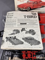 Vintage 1/24 Scale Monogram 1958 Ford Thunderbird Model Kit Dated 1974 T-bird