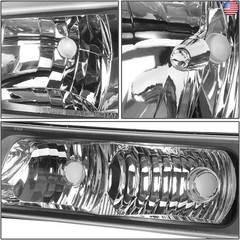 DNA MOTORING HL-OH-CS03-4P-BK-AM Black Amber Headlights Compatible with