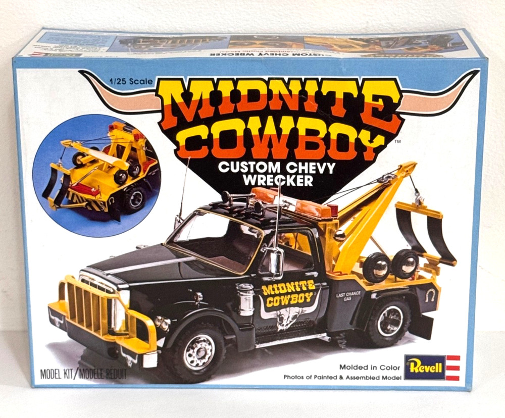 Vintage Revell H-1383 Midnite Cowboy Custom Chevy Wrecker Truck Built 70s in Box