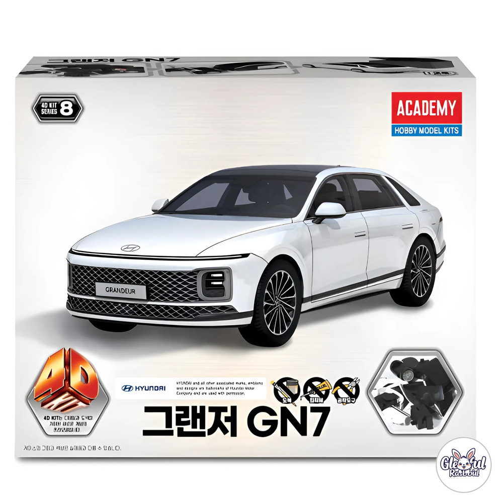 Academy 1/43 Hyundai Grandeur GN7 4D Model Kit Puzzle Car Toy Black MCP