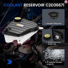 Engine Coolant Reservoir Tank C2D36671 Compatible with Jaguar XJ 2010-2018 3.0L