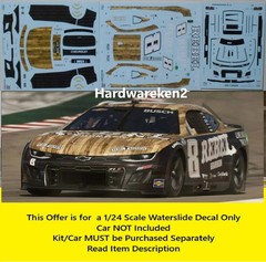 NASCAR DECAL # 8 REBEL BOURBON 2025 CHEVROLET CAMARO KYLE BUSCH 1/24 POWERSLIDE