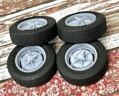 1/24 Scale: 15-inch “1963 Corvette 6-Spoke” Resin model car wheels/tires