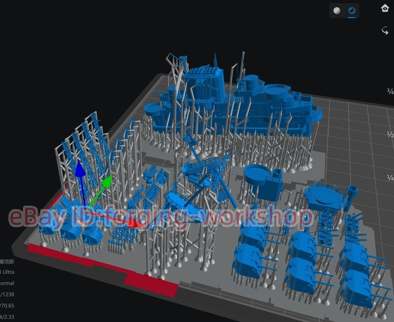 NEW 1 /700 island structure of the U.S. Essex class aircraft carrier Unpainted
