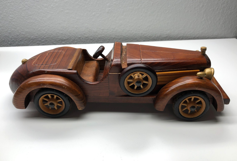Classic Vintage Handcrafted Wooden Model Car 1933 Packard Twelve Luxury Vehicle