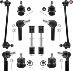 BOXI (Set of 12) Front & Rear Sway Bar + Inner & Outer Tie Rod End +