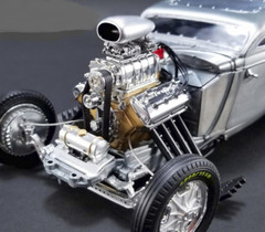 Dragster Race Car w/55Chevy57 Corvette Engine Hot Rat Rod24Drag1:18Built Model12
