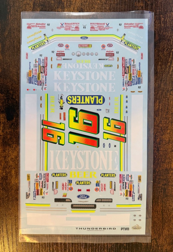 *NEW* PORCH TIME DESIGNS 1/24 #16 WALLY DALLENBACH KEYSTONE FORD NASCAR DECAL