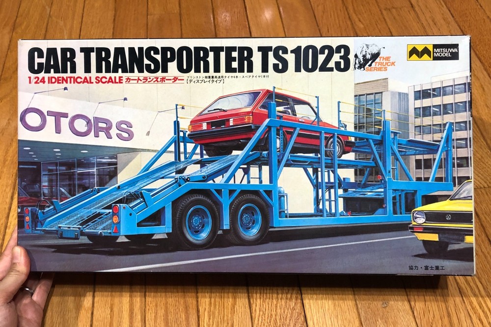 CAR TRANSPORTER TS 1023 1/24 MODEL KIT MITSUWA VINTAGE TRAILER TRUCK