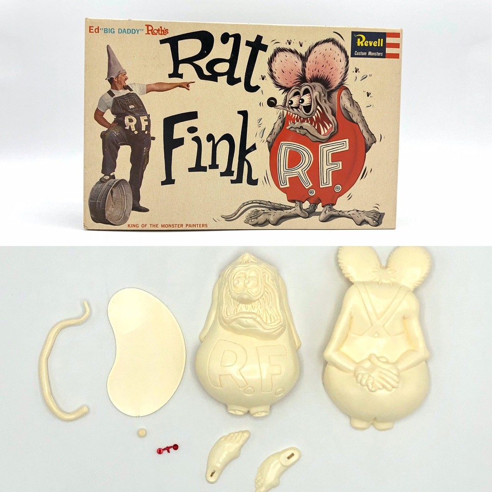 Vintage 1963 Revell Rat Fink Model Kit Ed Big Daddy Roth Partially Built