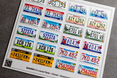 1:24 3D License Plates for scale model Cars US Hawaii to Massachusetts