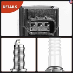 A-Premium Ignition Coil Pack and Iridium Spark Plugs Compatible with Nissan