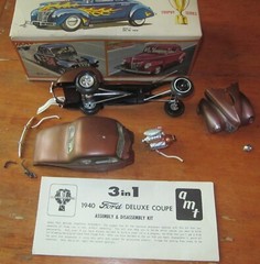 AMT 1940 Ford Deluxe Coupe Orig Issue Kit Drag Gasser Built in Box Hot Rod 60’s