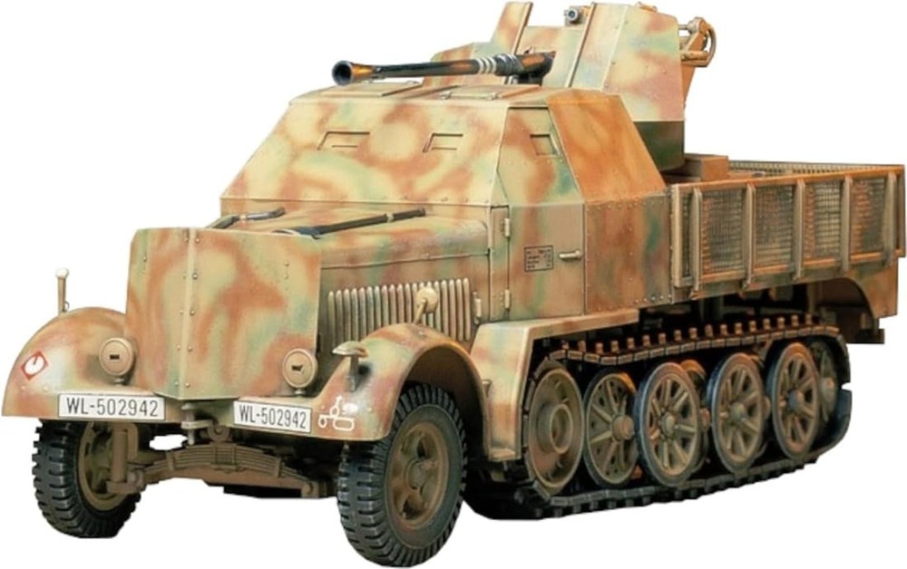 Tamiya 1/35 Military Miniature No. 144 German 8-Ton Half-Track a 3.7 cm Model 37