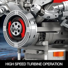 Realistic V8 Engine Model Kit – 1101 PCS Motorized Set with Visible Mechanics