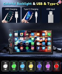 7 inch Double Din Car Radio Stereo, Touch Screen Radio for Car Stereo