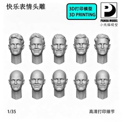 3D Printed 1/35 WWII European & American Male Head Sculpts Unpainted /10pc