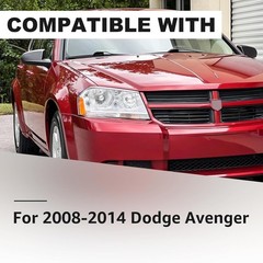 Headlight Assembly Compatible With 2008-2014 Dodge Avenger Black Black Amber
