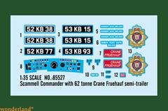 Hobby Boss 85527 1/35 SCAMMELL COMMANDER W/62 TONNE CRANE FRUEHAUF SEMI-TRAILER