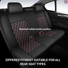 Car Seat Covers Full Set,Breathable and Waterproof Napa Leather Car Seat