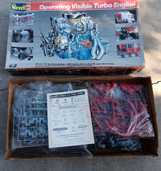1985 Revell Operating Visible Turbo Engine Model Kit #8879 Open Box Sealed Bags