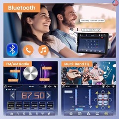 Hodozzy Single Din Car Stereo with CarPlay & Android Auto, 9 Inch Touch