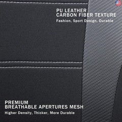Champlus Car Seat Covers, Carbon Fibre and Durable Breathable Mesh 2 Front