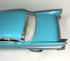 1957 Chevy BelAir Turquoise Blue White 1:25 Kit Built Model Car
