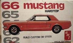 66 FORD MUSTANG COUPE – STOCK HOOD – AMT 2707 – MODEL CAR KIT PARTS LOT