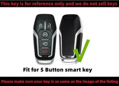 Silicone Rubber Key Fob Cover Compatible with 2013-2018 Ford Edge Black Grey