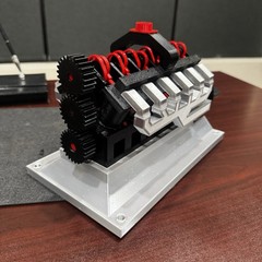 3d Printed V12 Compressed Air Engine Model