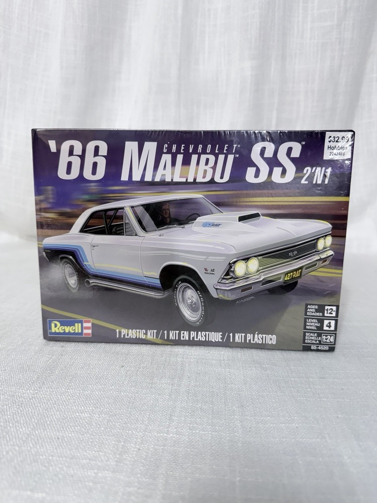Revell 66 Chevrolet Malibu SS 2N1 1:24 Scale Model Kit Sealed