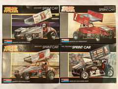 Monogram “World of Outlaws” Sprint Cars 1:24 Scale Plastic Model Kits Lot of 4