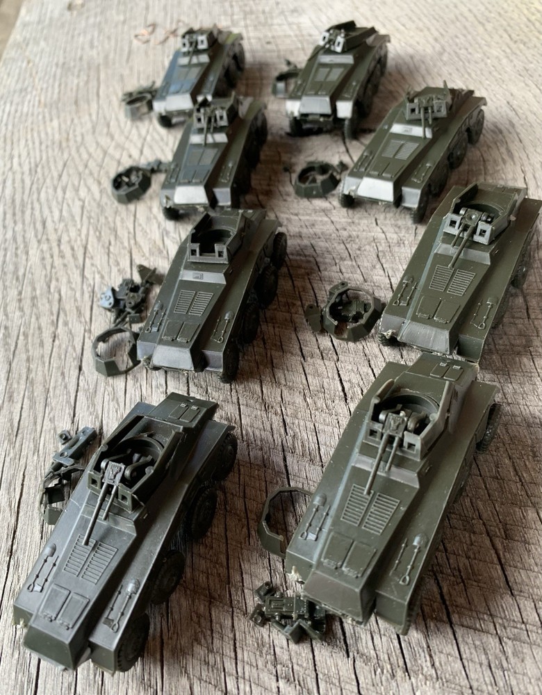 Lot of 8 Roco Minitanks German Sd Kfz 234 Puma Armored Car WWII 1:87 HO Austria